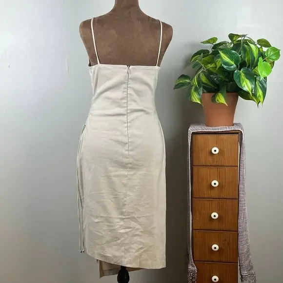 Beck + Bridge Beige V Neck Spaghetti Strap Dress Size 8 - Picture 4 of 9